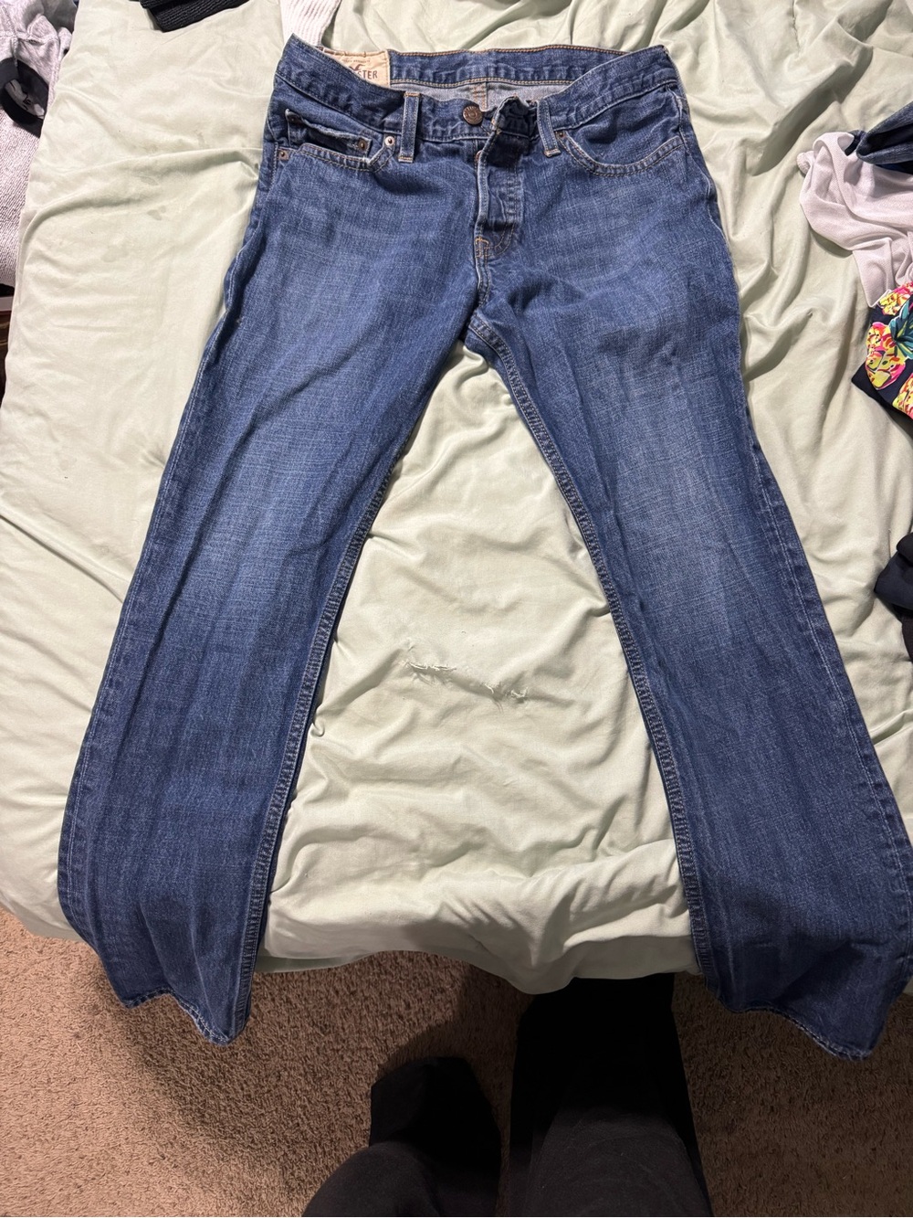 Hollister mens Medium Blue Flared Jeans